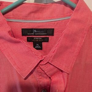 Marc Anthony Slim Fit Stretch Pink Micro-Pattern Dress Shirt